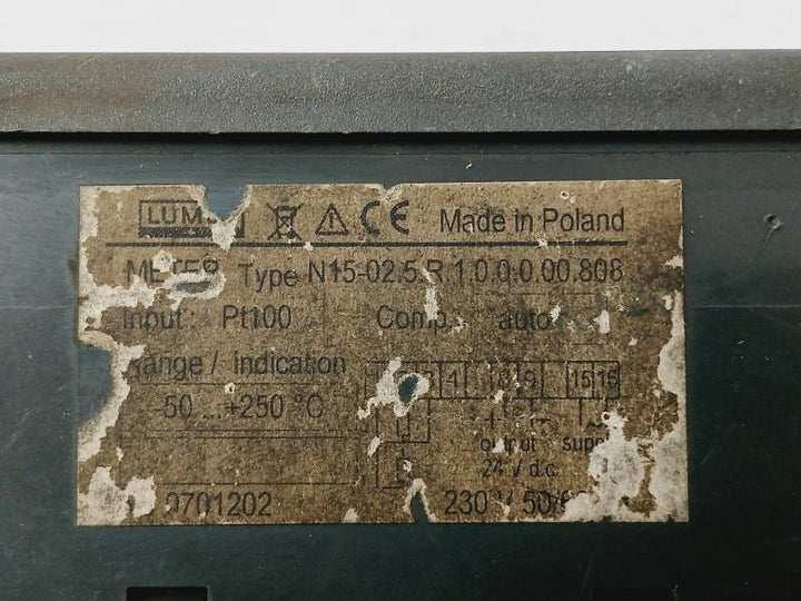Lumel N15-02.5.R.1.0.0.0.00.808 Digital Panel Meter Pt100 230V 50/60Hz