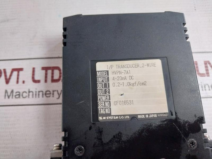 M-system Hvpn-7A1 2-wire I/P Transducer 0.2-1.0 Kgf/Cm2 Mb-01/P7