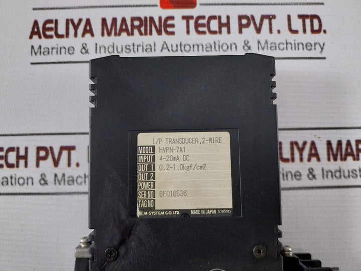M-system Hvpn-7A1 2-wire I/P Transducer Mb-01/P7 4-20Ma Dc, 0.2-1.0 Kgf/Cm2