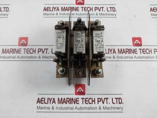 M.Schneider Nh-00/000 Eurofuse Holder W/ Fuses Gl-gg 120Ka Ac500V Vde0636/2