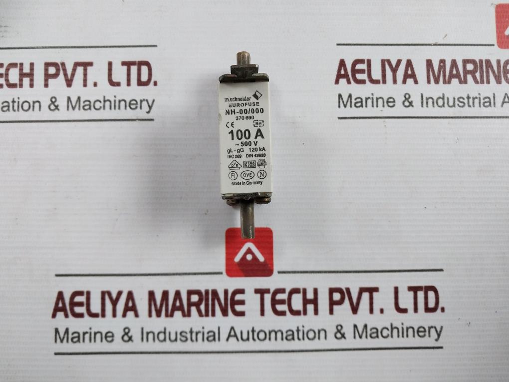 M.Schneider Nh-00/000 Eurofuse Holder W/ Fuses Gl-gg 120Ka Ac500V Vde0636/2