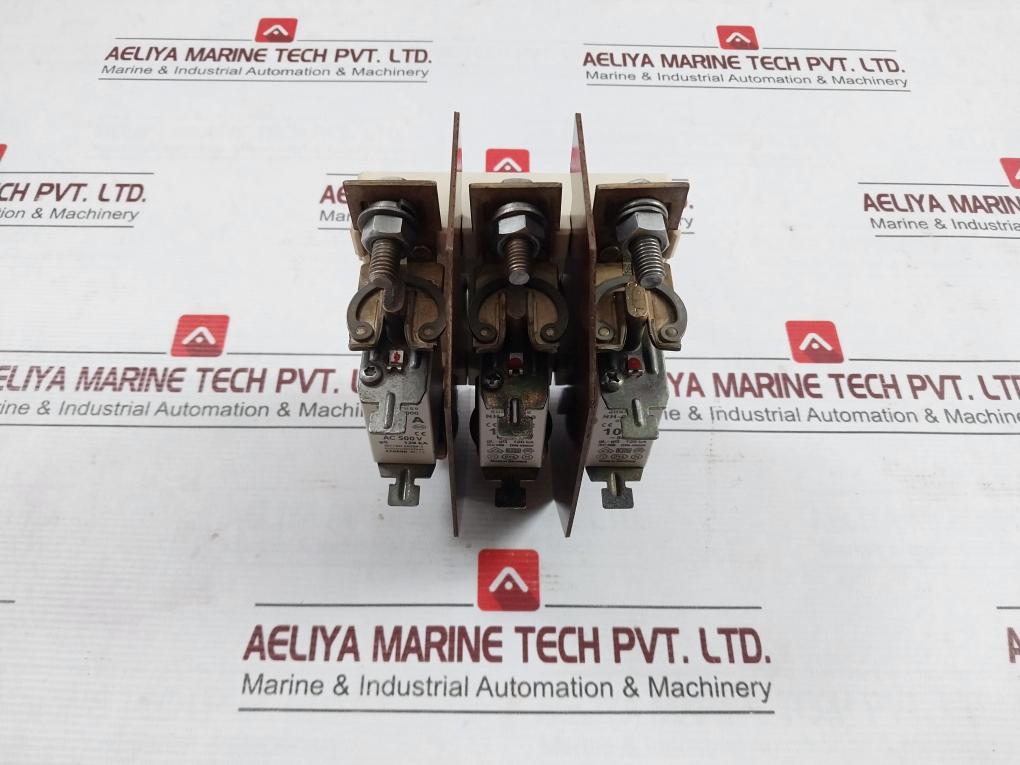 M.Schneider Nh-00/000 Eurofuse Holder W/ Fuses Gl-gg 120Ka Ac500V Vde0636/2