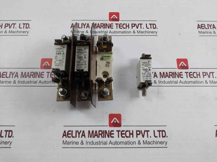M.Schneider Nh-00/000 Eurofuse Holder W/ Fuses Gl-gg 120Ka Ac500V Vde0636/2