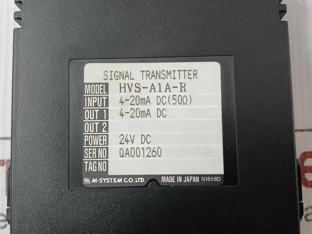 M.System Signal Transmitter Hvs-a1A-r 24V Dc