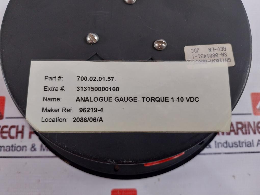 M/D Totco Ght103A-000356A Analogue Torque Meter 1-10 Vdc