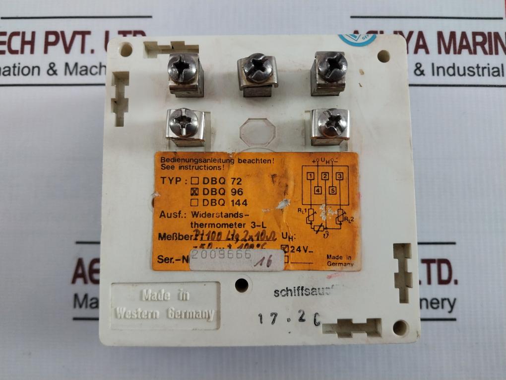 M&W Dbq 96 Analog Temperature Indicator Celsius 24V Pt100 Lt9 2X10Ω
