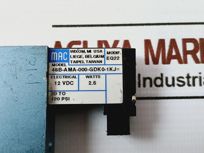 Mac 48B-ama-000-gdk0-1Kj= Single Solenoid Piloted Valve