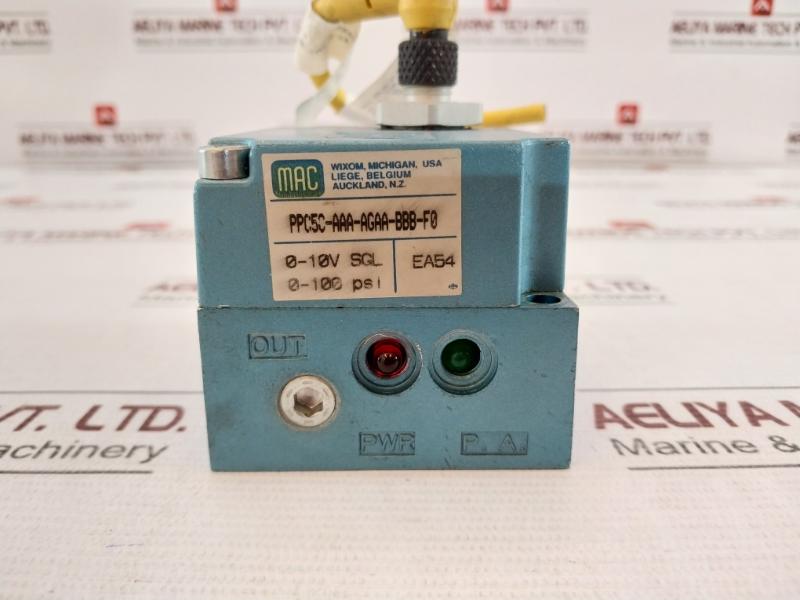 Mac Ppc5C-aaa-agaa-bbb-f0 Pressure Control Valve 0-100 Psi 4A 300V