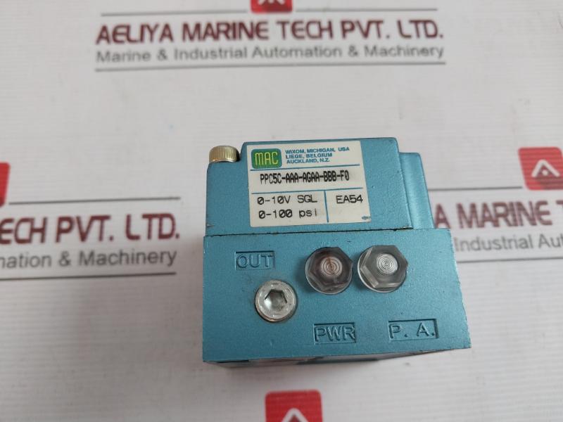 Mac Ppc5C-aaa-agaa-bbb-f0 Pressure Control Valve Rev.No:03 +18-28Vdc