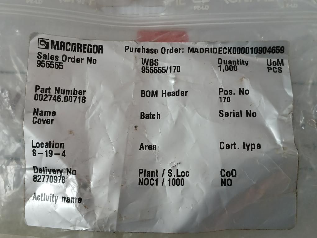 Macgregor Hatch Cover 002746.00718