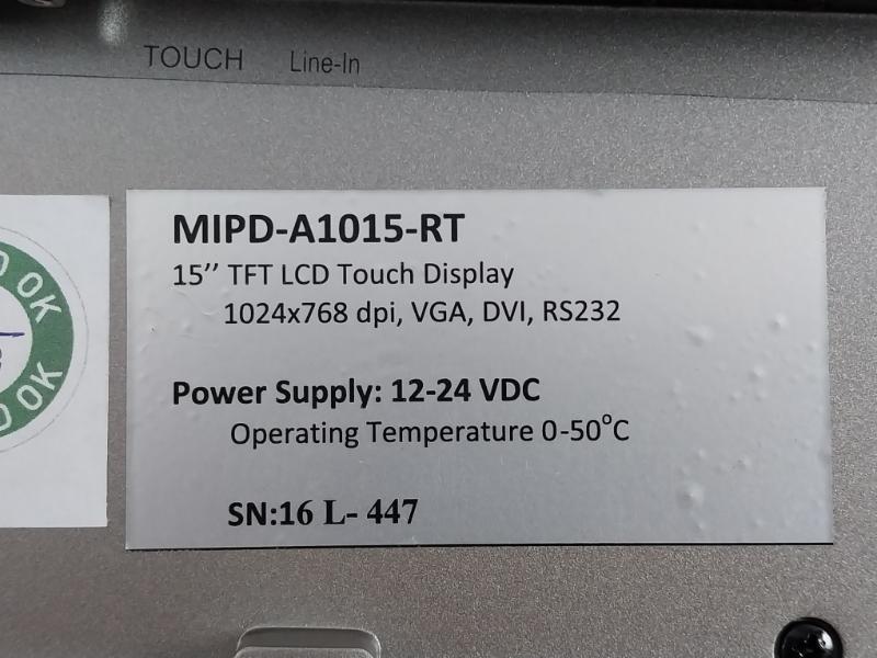 Maestrotek 15” Tft Lcd Touch Display Mipd-a1015-rt 12-24 Vdc