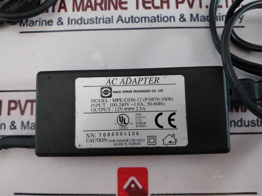 Magic Power Technology Mpe-c036-12 Ac Adapter 10A 125V
