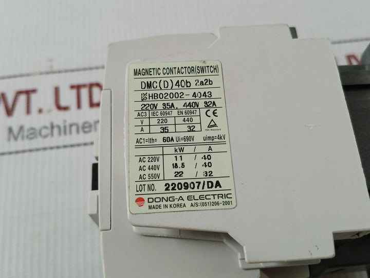 Magnetic-Contactor-Switch-200-220v-50-60hz-Dong-A-Electric-Dmc40b-8