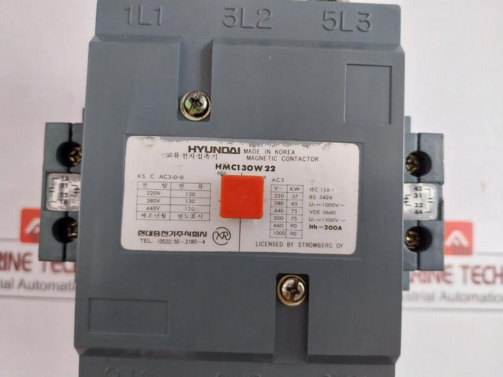 Magnetic Contactor 200A Hyundai Hmc130W22