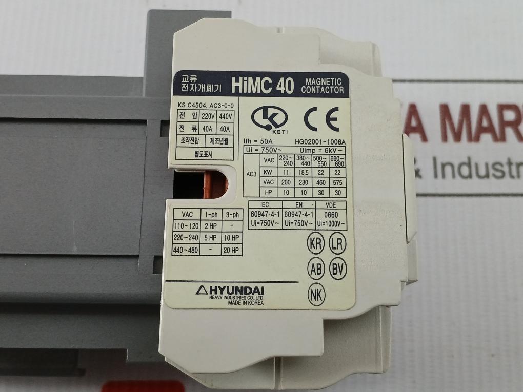 Magnetic Contactor Himc 40 Hyundai 220V 440V