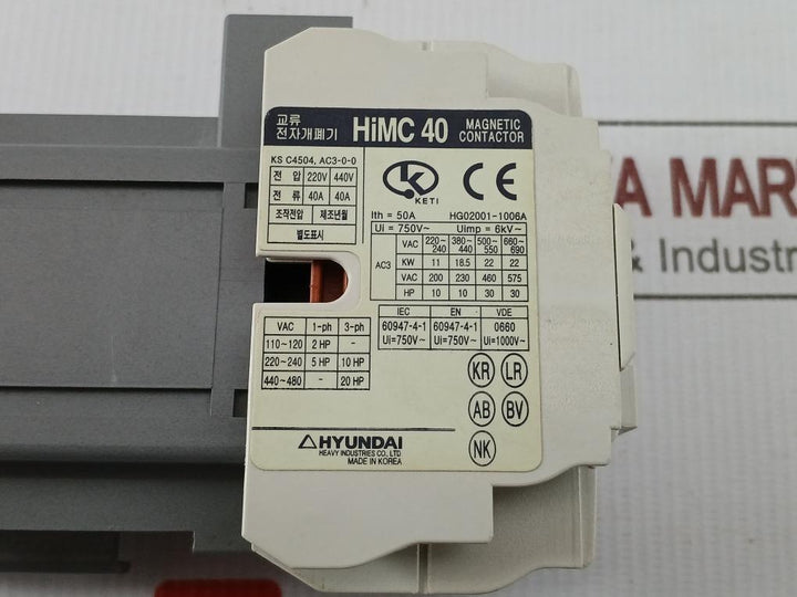 Magnetic Contactor Himc 40 Hyundai 220V 440V