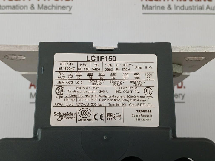 Magnetic Contactor Lc1F150 Telemecanique 92V 50Hz / 110V 60Hz