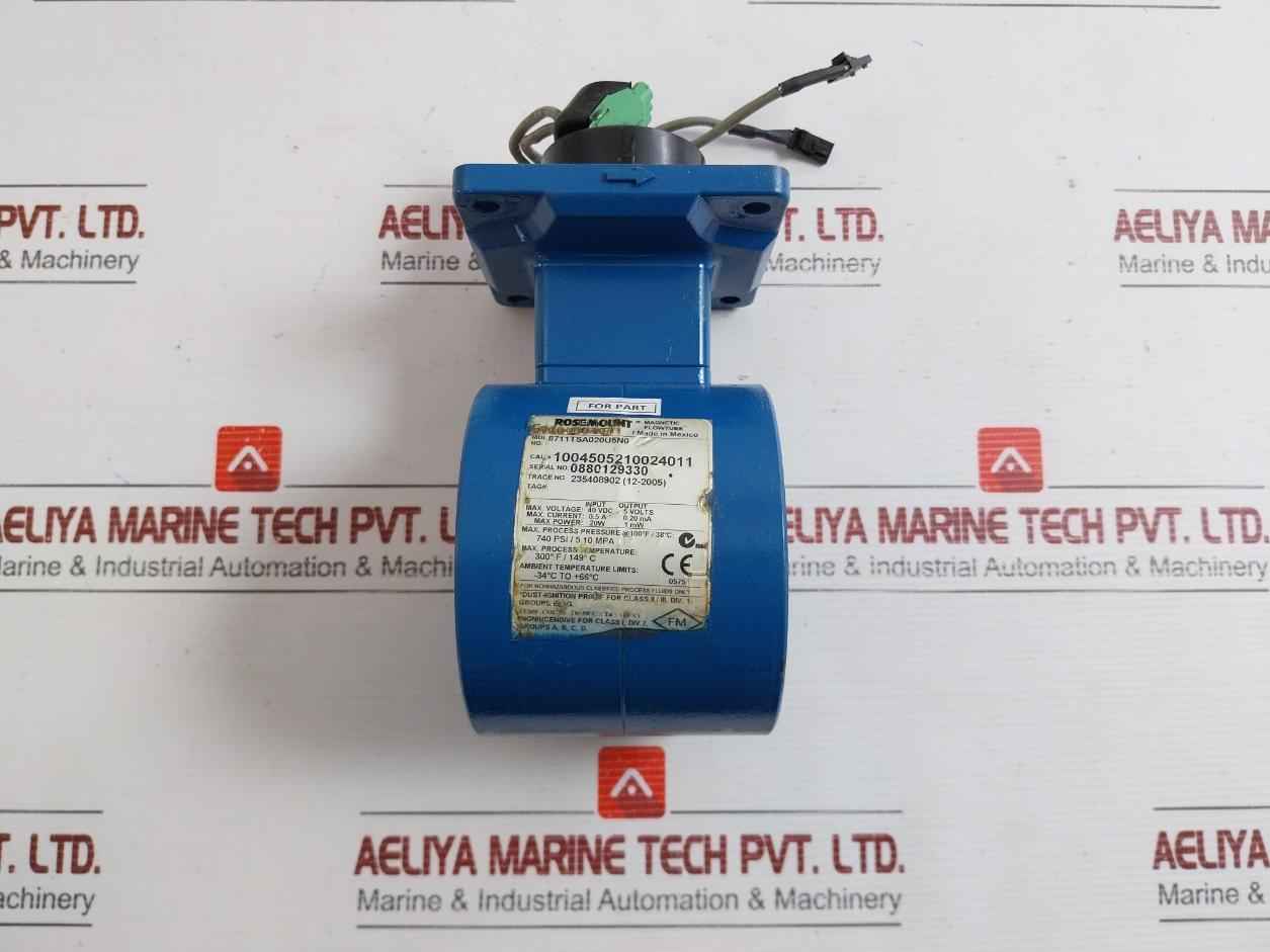Magnetic Flow Meter Sensor 8711Tsa020U5N0 Rosemount 40Vdc 740Psi