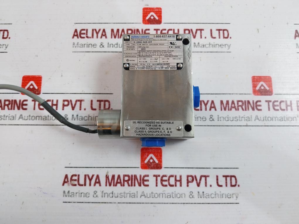 Malema Sensors M-200x-s43-013 Adjustable Flow Switch Explosion