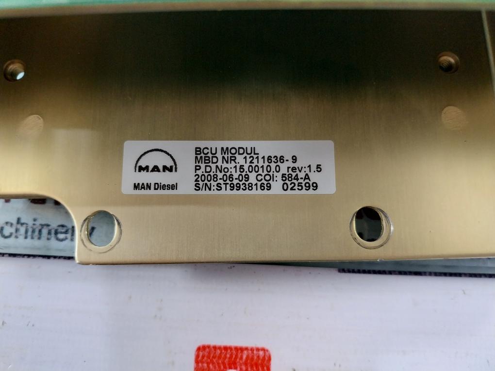 Man B&W 1211636-9 Bcu Module Rev 1.5 Mbd Pcb 1142354-4