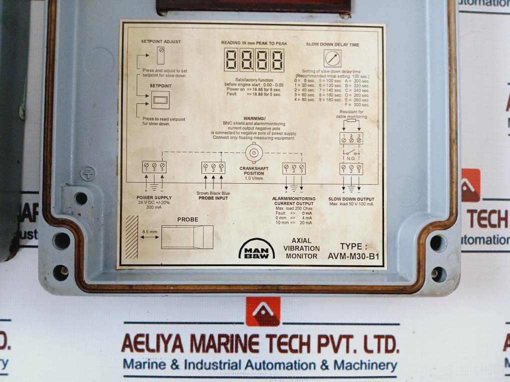 Man B&W Avm-m30-b1 Axial Vibration Monitor 24Vdc
