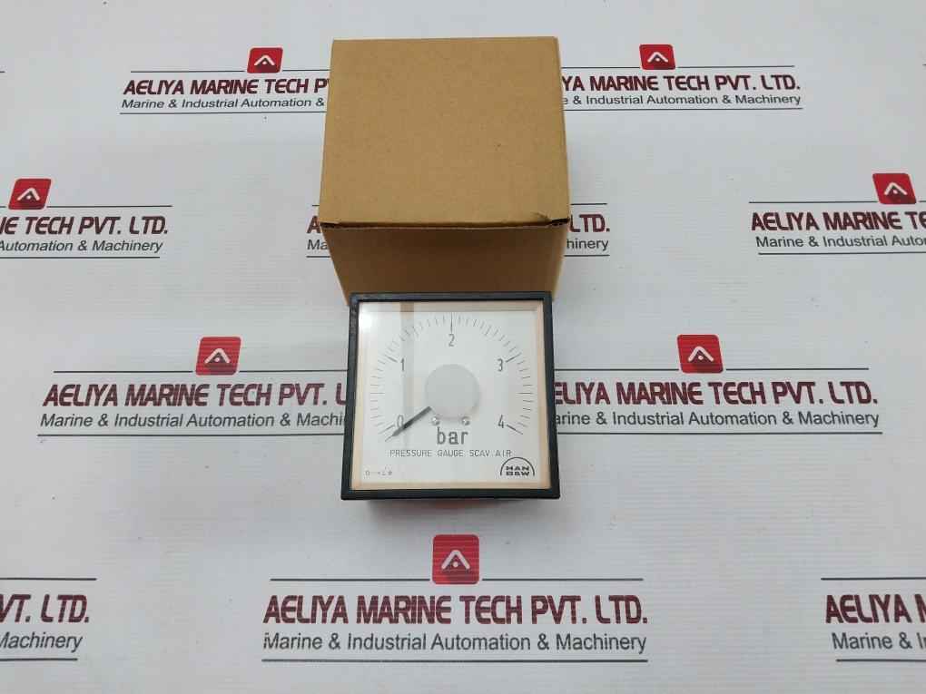 Man B&amp;W Pressure Meter 0-4 Bar