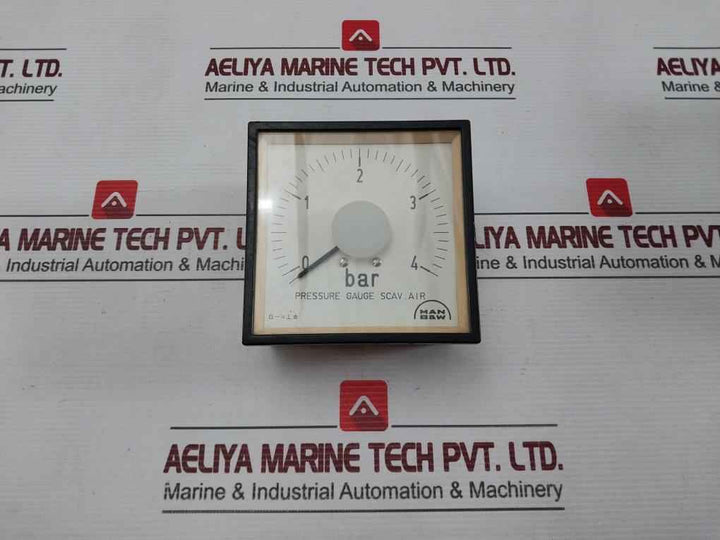 Man B&W Pressure Meter 0-4 Bar