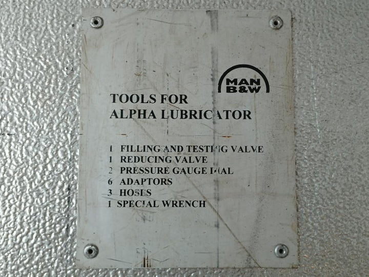 Man B&W Tool For Alpha Lubricator Set 99100724 200 Bar 0-2300 Psi