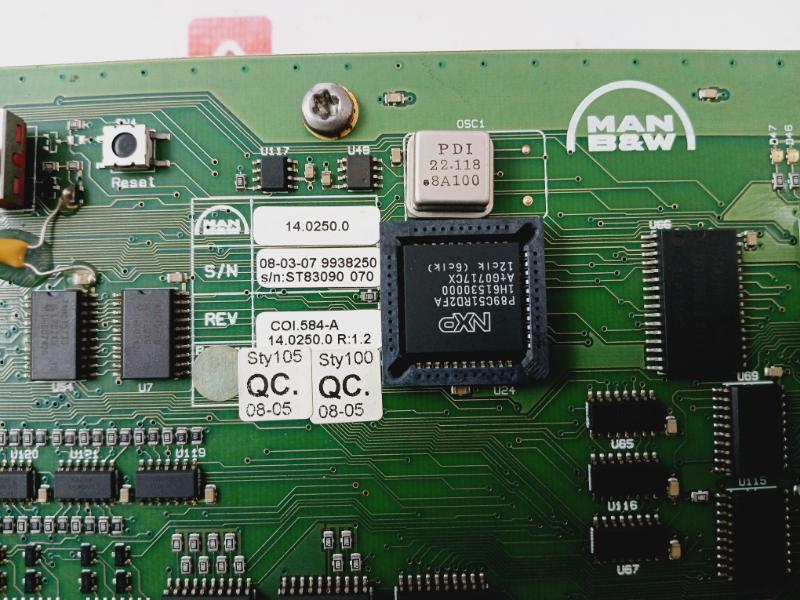 Man B&W 1211636-9 Bcu Backup Control Unit Pcb 1142354-4 Rev.1.5 9929B