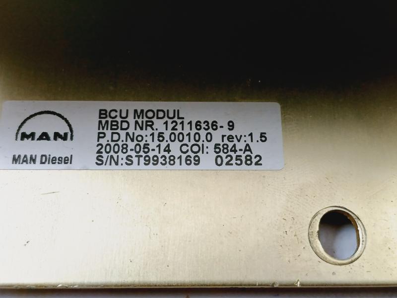 Man B&W 1211636-9 Bcu Backup Control Unit Pcb 1142354-4 Rev.1.5 9929B