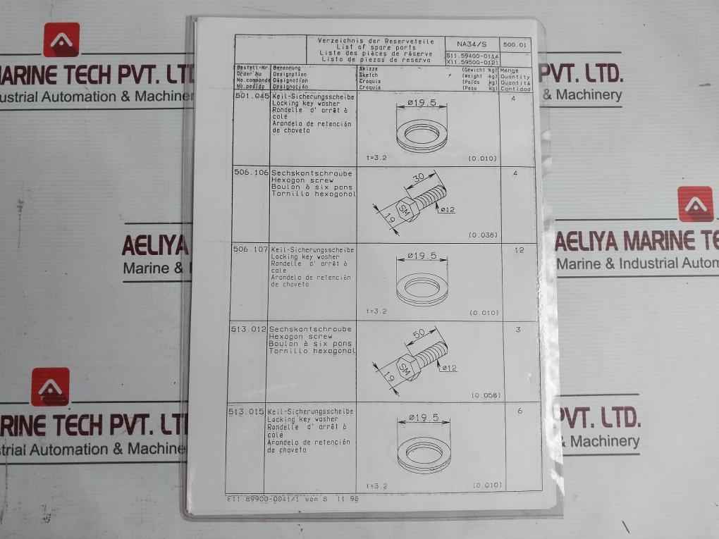 Man Na 34/Sm Turbocharger Spare Parts Kit Din 55531-1