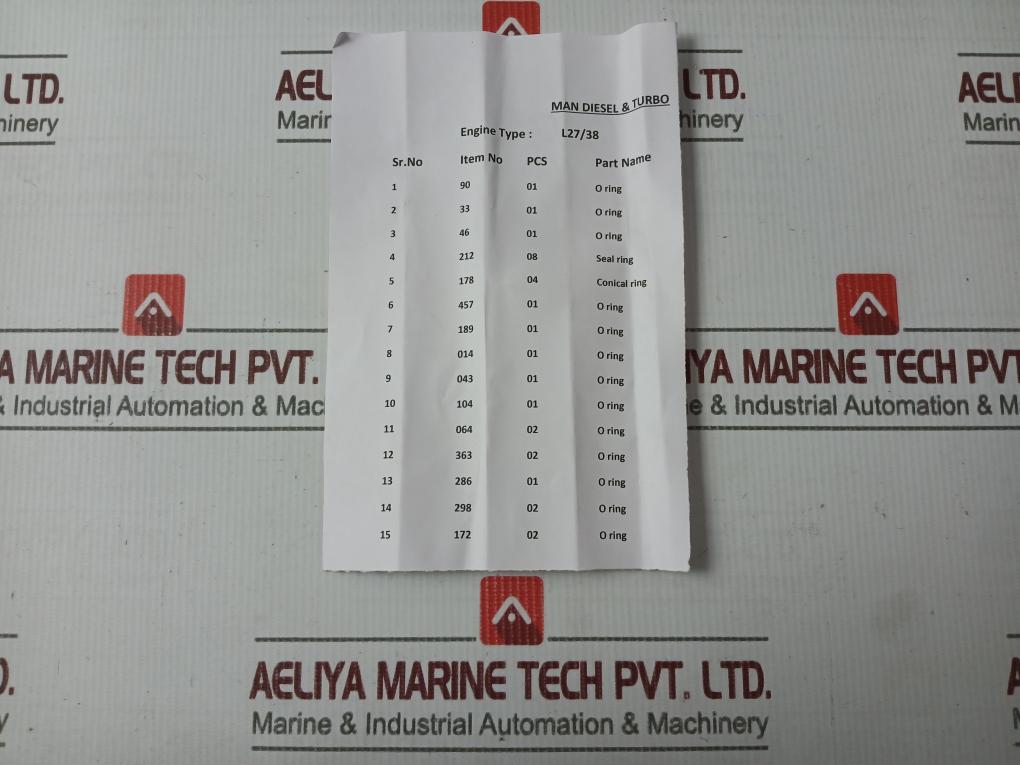 Man Diesel & Turbo 51704-08 Seal O-ring Spare Part Kit