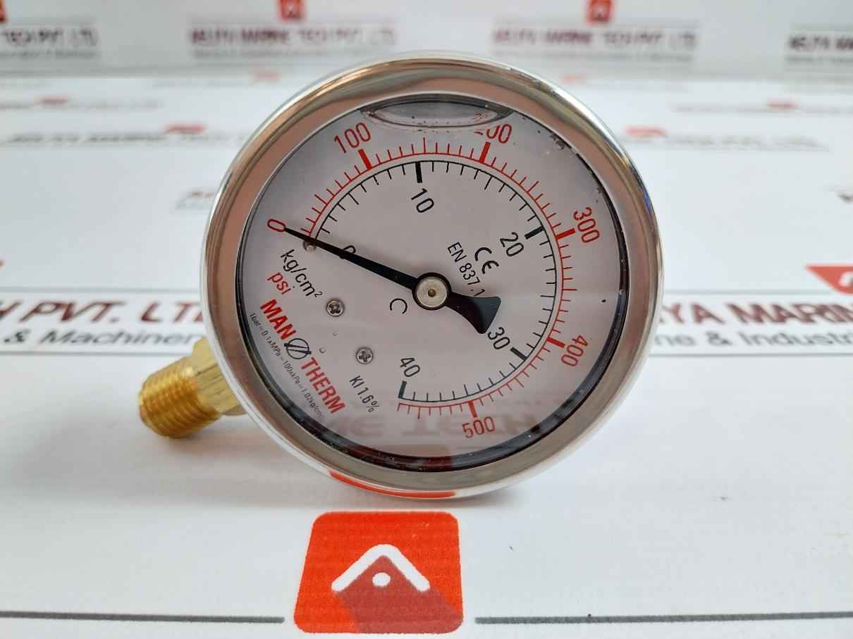 Manotherm En 837.1 Pressure Gauge 0-570 Psi/0-40 Kg/Cm2