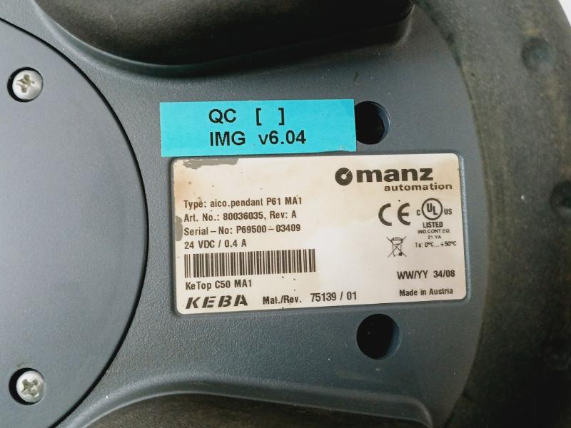 Manz Automation Aico.Pendant P61 Ma1 80036035 Operating Panel 24Vdc/0.4A