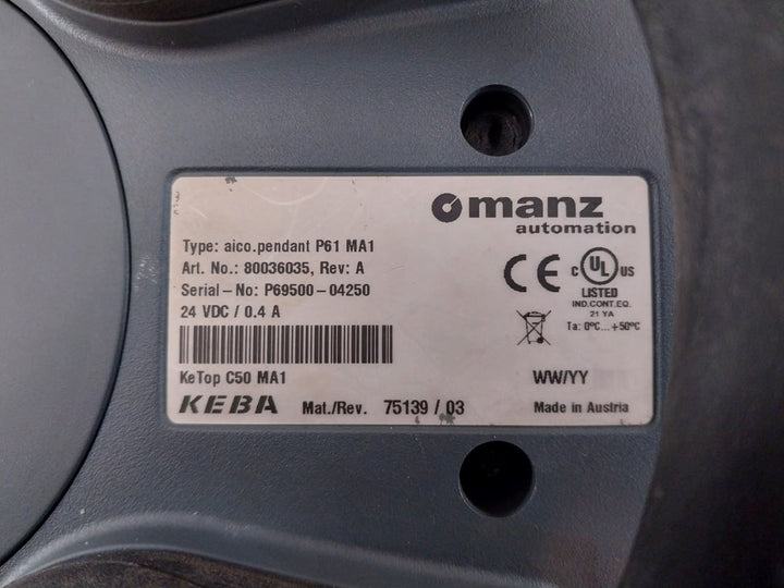 Manz Automation Aico.Pendant P61 Ma1 Teach Pendant Operating Panel