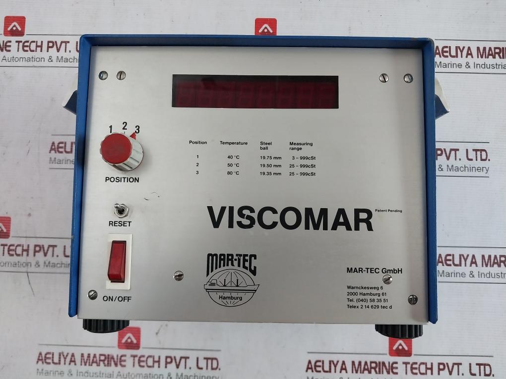 Mar-tec 83/84-1000-c Viscomar Industrial Test Equipment Viscometer 110/220V Ac