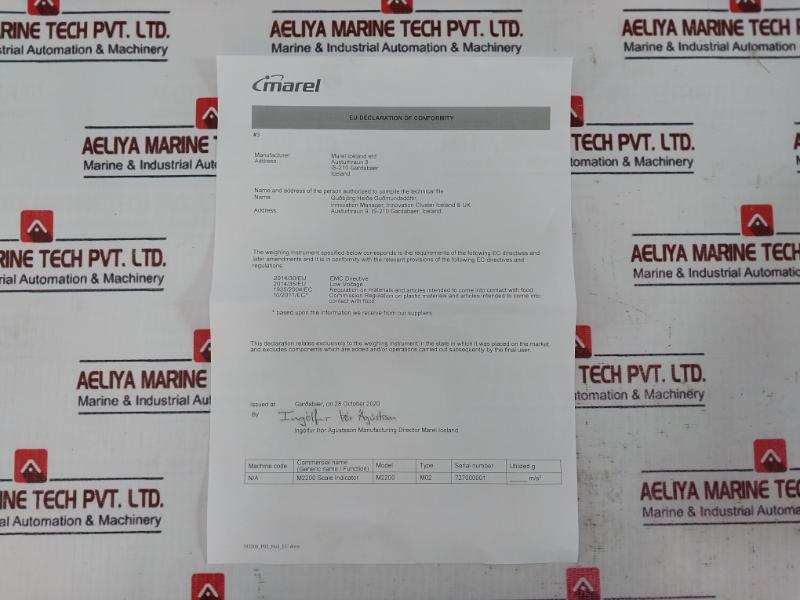 Marel M2200-m02 Scale Indicator High Precision Weighing Instrument Hmi