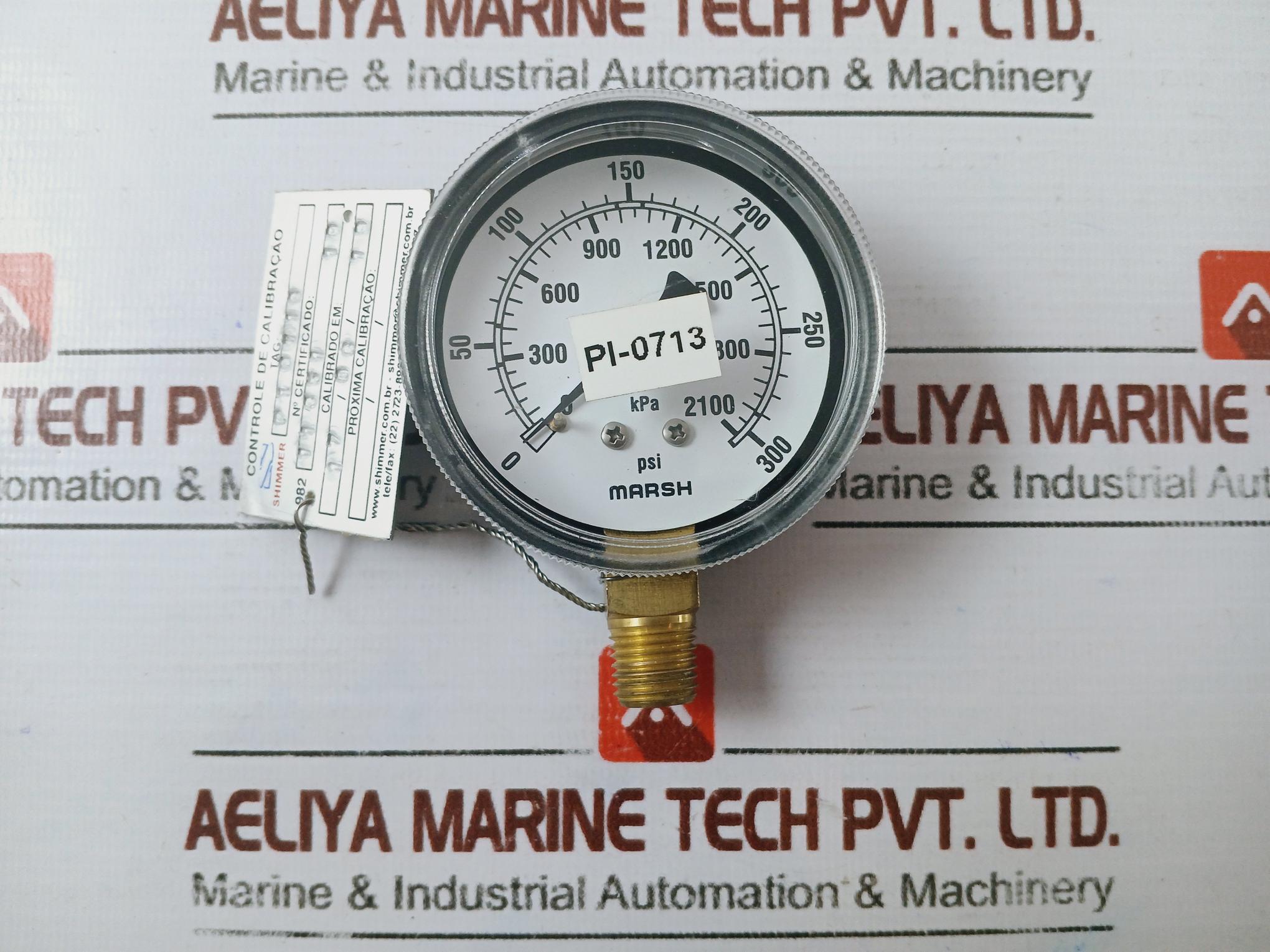 Marsh Gauge 0-300 Psi / 0-2100 Kpa 2.5" Dial