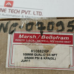 Marsh H10882Rp Pressure Gauge 0-5000 Psi 0-35000 Kpa