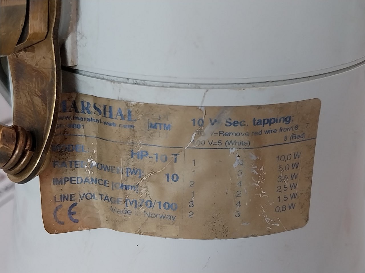 Marshal Hp-10 T Loudspeaker 70/100V 10W