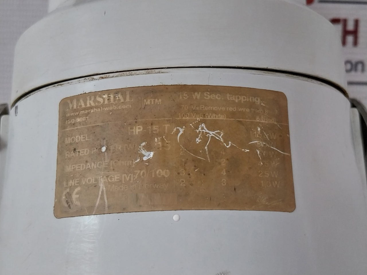 Marshal Hp-15 T Horn Loud Speaker 70/100V 15W