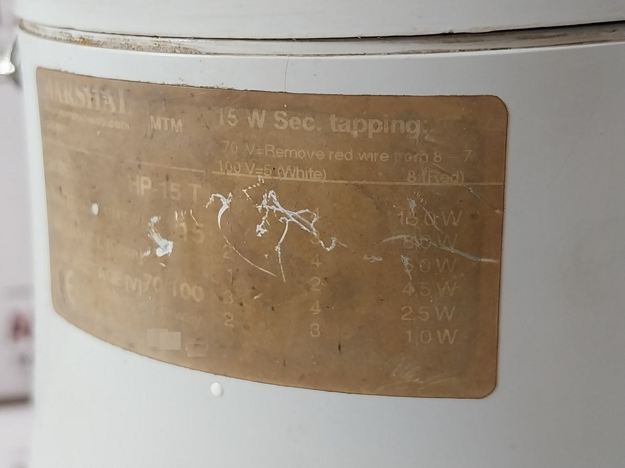 Marshal Hp-15 T Horn Loud Speaker 70/100V 15W