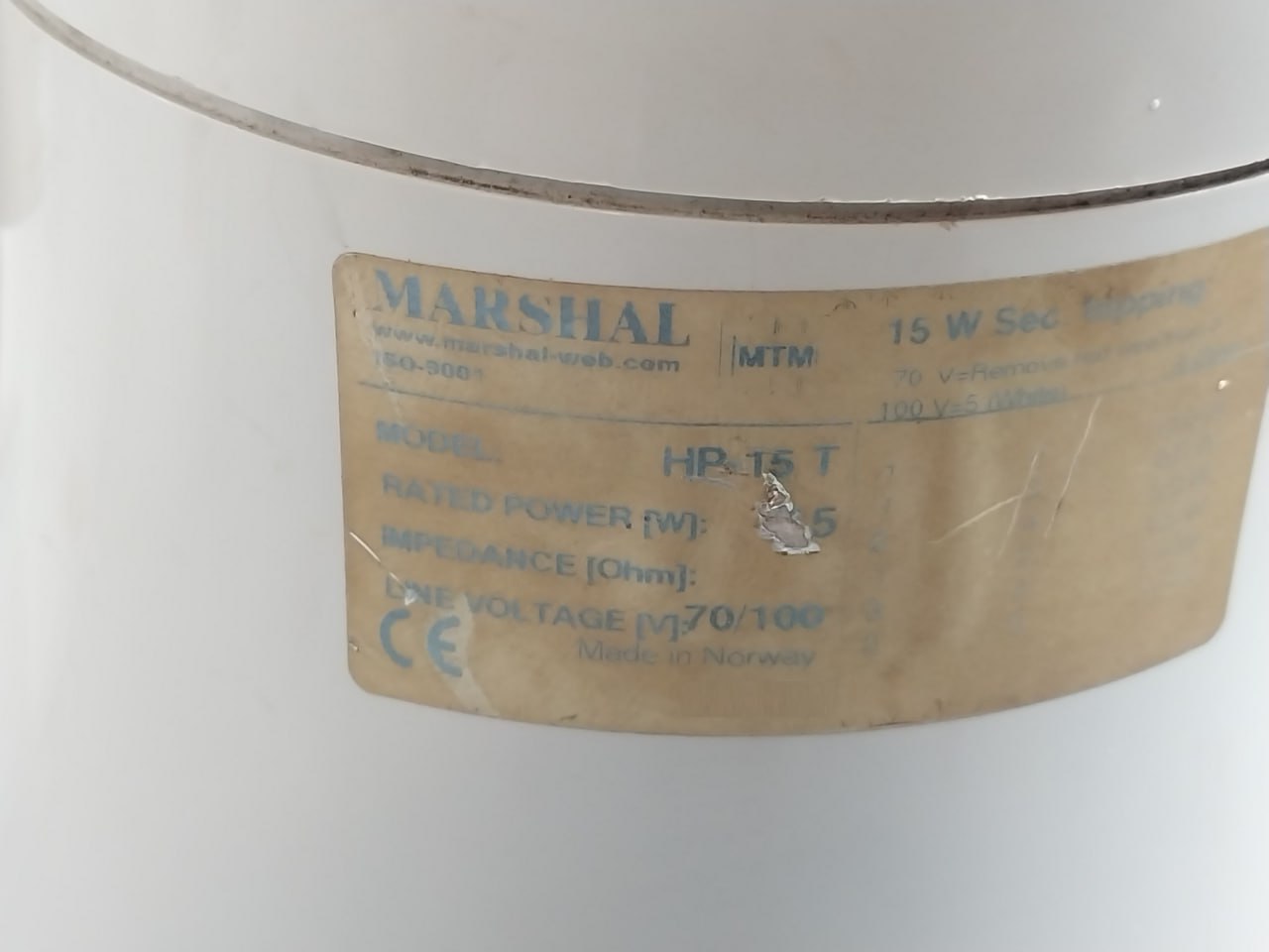 Marshal Hp-15 T Weatherproof Loudspeaker 15W 70/100V