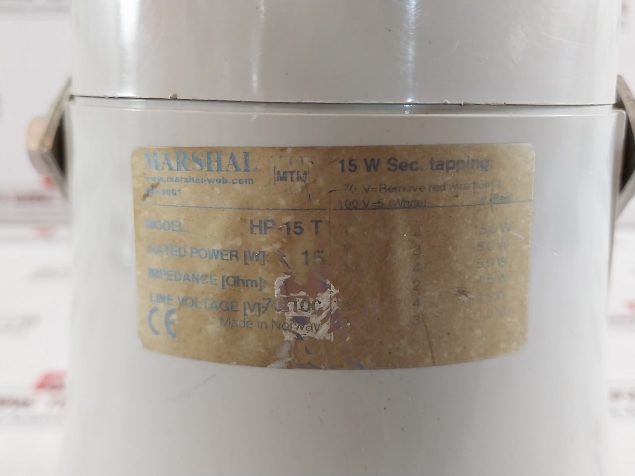 Marshal Hp-15 T Weatherproof Loudspeaker 15W 70V/100V