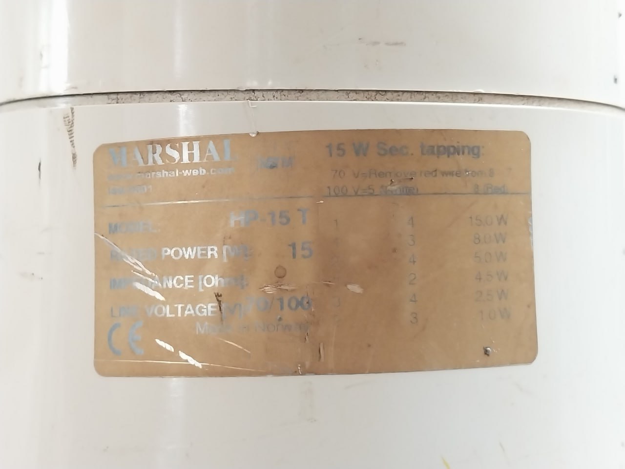 Marshal Hp-15 T Weatherproof Loudspeaker 70/100V 15W Iso-9001