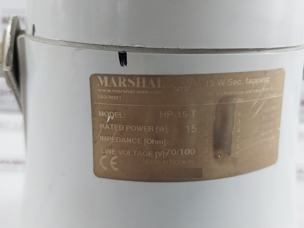 Marshal Hp-15 T Weatherproof Loudspeaker 70V/100V 15W