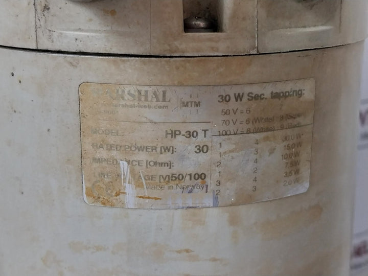 Marshal Hp-30 T Horn Speaker 50/100V Iso-9001 30W