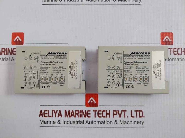 Martens Elektronik Frequency Transducer Module Ft500-70-5-99