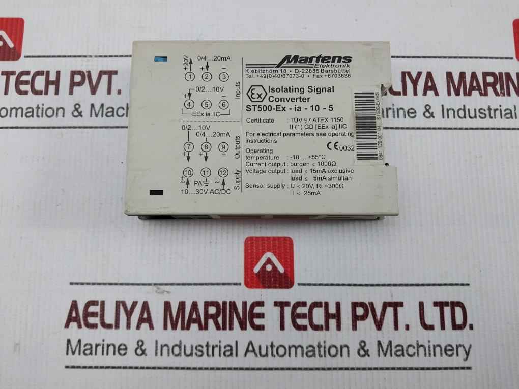 Martens Elektronik St500-ex-ia-10-5 Isolating Signal Converter 10..30v Ac/dc
