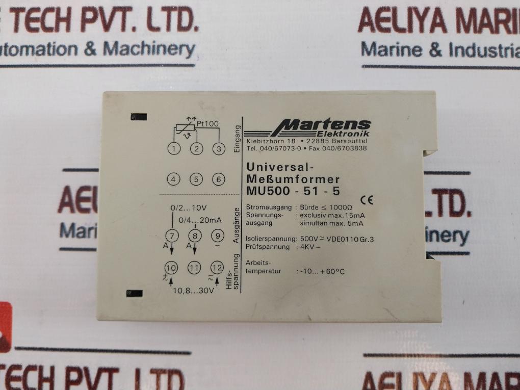 Martens Mu500-51-5 Multirange-temperature-transmitter 500V